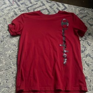Red champion T shirt